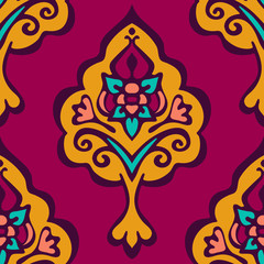 Damask vector festive abstract seamless pattern