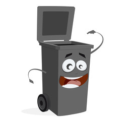 grey trashcan clipart