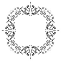 Vintage frame. Elegant luxury vintage calligraphy frame. Template for greeting card, invitation