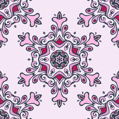 seamless floral snowflake  vector background
