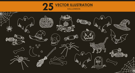 HAND-DRAWN vector illustrations set -  Halloween vol.2