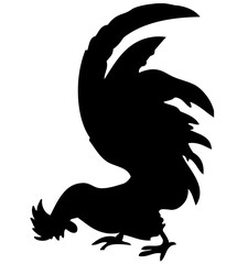 Silhouette of a rooster. Symbol of New Year 2017 