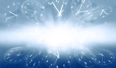 Time in motion clocks background