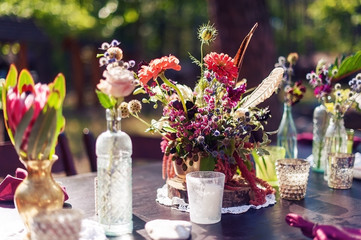 wedding decoration with flowers