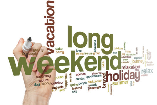 Long weekend word cloud