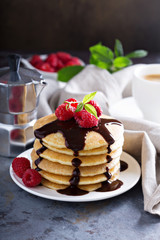 Stack of fluffy buttermilk pancakes