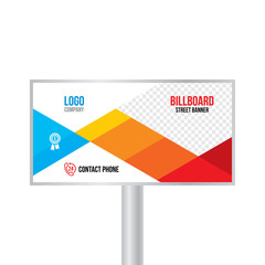 Street Billboard, horizontal banner vector template