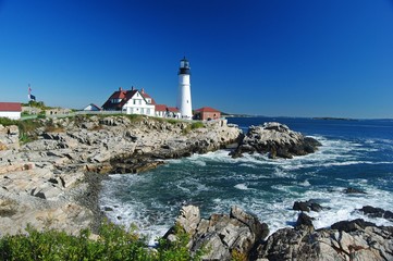 Fototapeta na wymiar Portland Head Light in Cape Elizabeth, Maine.