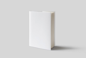 Photorealistic Book Mockup on light grey background. 3D illustration. High Resolution Texture....