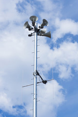 社会　防災　スピーカー　防災無線　アンテナ　自治体