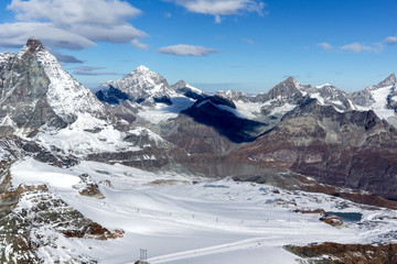 Fototapeta na wymiar Panoramic view of mount Matterhorn, Canton of Valais, Alps, Switzerland 