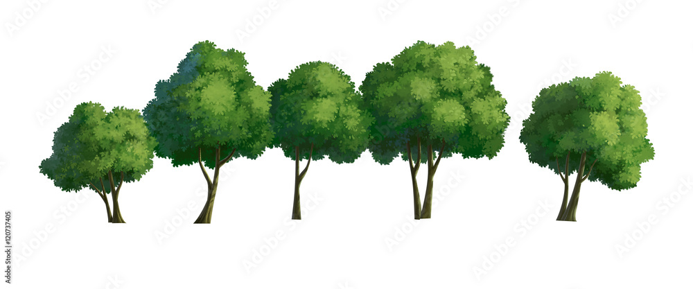 Sticker illustration of a tree