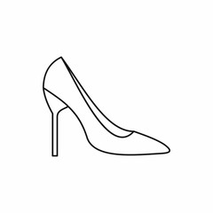 Bride shoes icon in outline style isolated on white background vector illustration