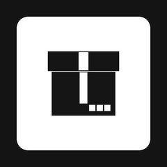 Cardboard box icon in simple style on a white background vector illustration