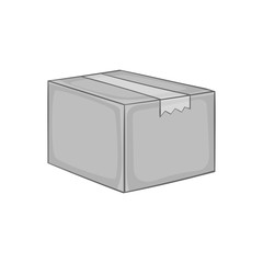 Box icon in black monochrome style isolated on white background. Package symbol vector illustration