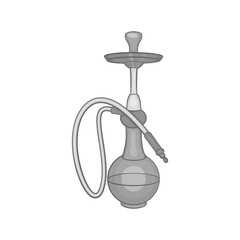 Hookah icon in black monochrome style isolated on white background. Smoking symbol vector illustration