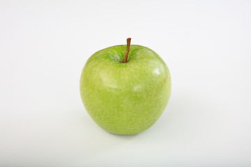 Green apple on white background
