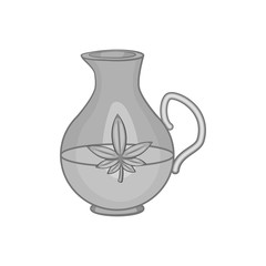 Pitcher of marijuana icon in black monochrome style isolated on white background. Drug symbol vector illustration