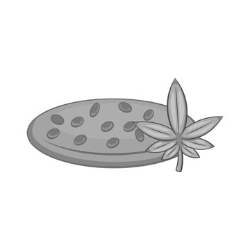 Marijuana seeds icon in black monochrome style isolated on white background. Drug symbol vector illustration