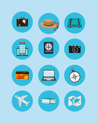 colorful design travel related icons vector illustration 