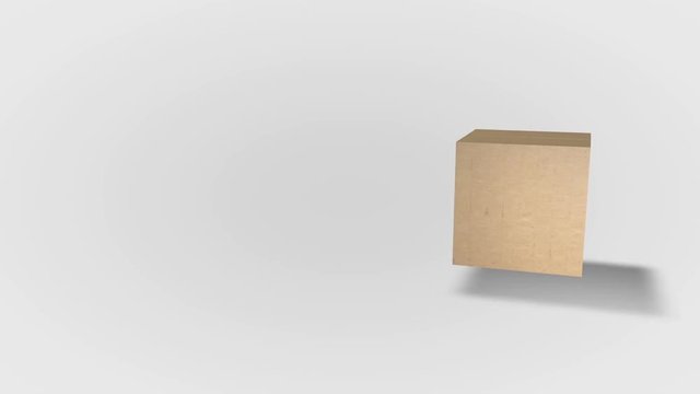 Folding cardboard box. Seamless loop.