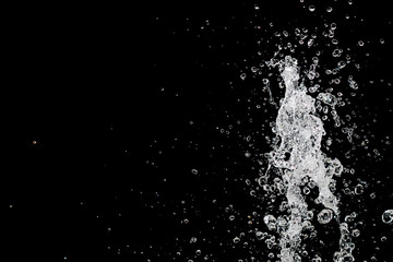 water splash isolated on black