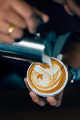 coffee latte art in coffee shop