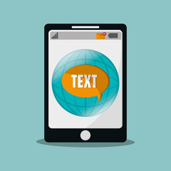 flat design mobile phone messaging image vector illustration