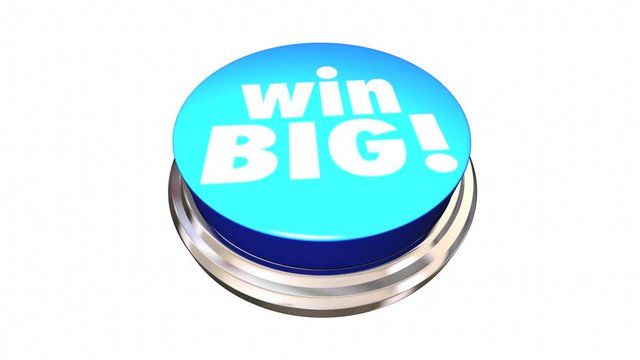 Win Big Button Jackpot Lottery Contest 3d Animation