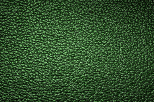 Green leather texture or leather background for design with copy space for text or image.