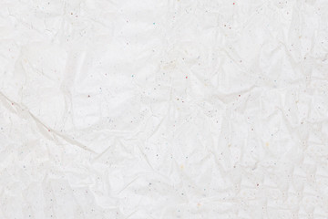 Recycled crumpled white paper texture or paper background for design with copy space for text or image.
