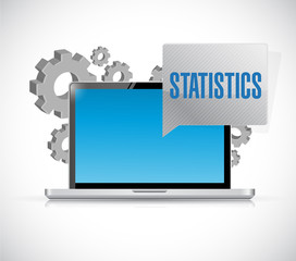 computer and statistics message sign illustration