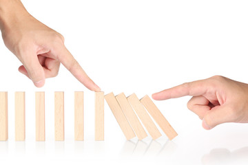 stop  dominoes continuous toppled