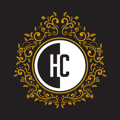 INITIAL CIRCLE HALF vintage elegant luxury