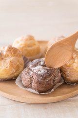 cream puff on plate