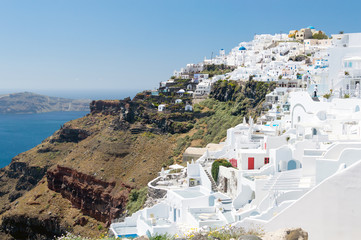Santorini island, Greece. Beautiful landscape with sea view