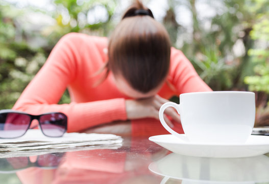 Sand a stressed woman. 