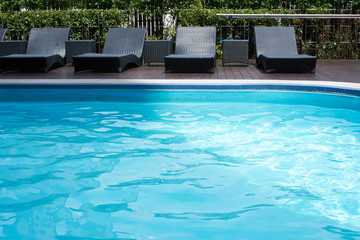 empty swimming pool day clean blue water