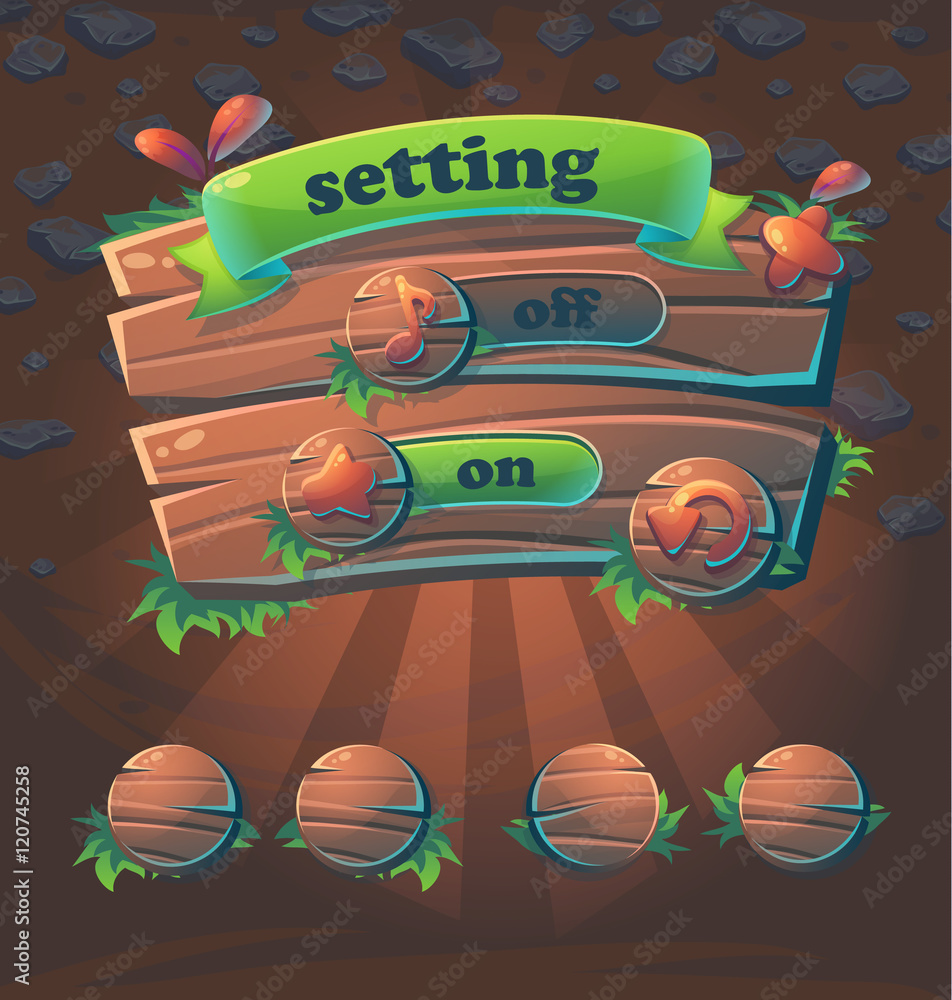 Poster wooden user interface window setting