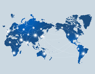 世界地図　ビジネス　グローバル　日本地図