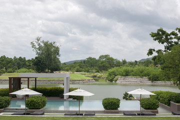 view of The swimming pool near lake