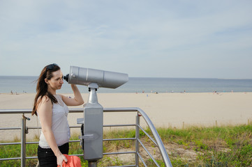 Close-Up of Sightseeing Binoculars