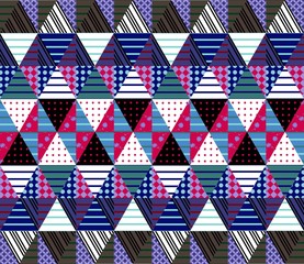 Fototapeta premium Ornamental seamless patchwork pattern. Ethnic background. Vector illustration. 