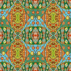 Detailed floral and paisley seamless pattern. Vector illustration.