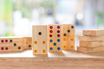 Wood domino brain game for kids