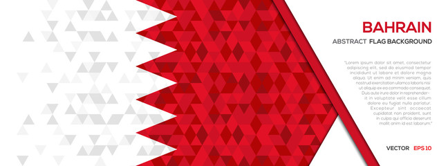 Abstract polygon Geometric Shape background.Bahrain flag