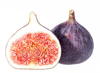 Fruits of fresh figs isolated on white background