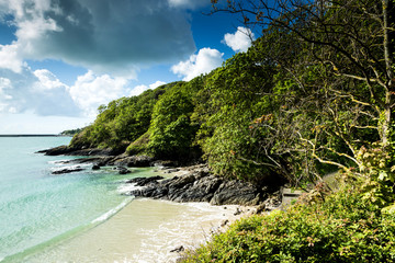Blue sea with clouds seen from the island of Jersey Channel