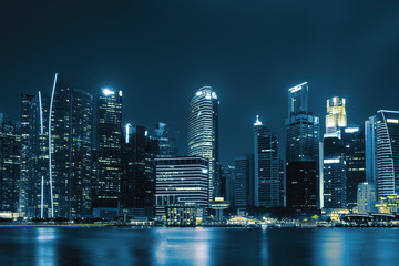 Singapore skyline with urban buildings