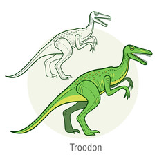 Obraz na płótnie Canvas Vector image of a dinosaur - Velociraptor.